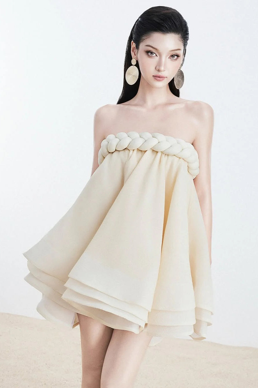 Rope Top Skirt in Beige
