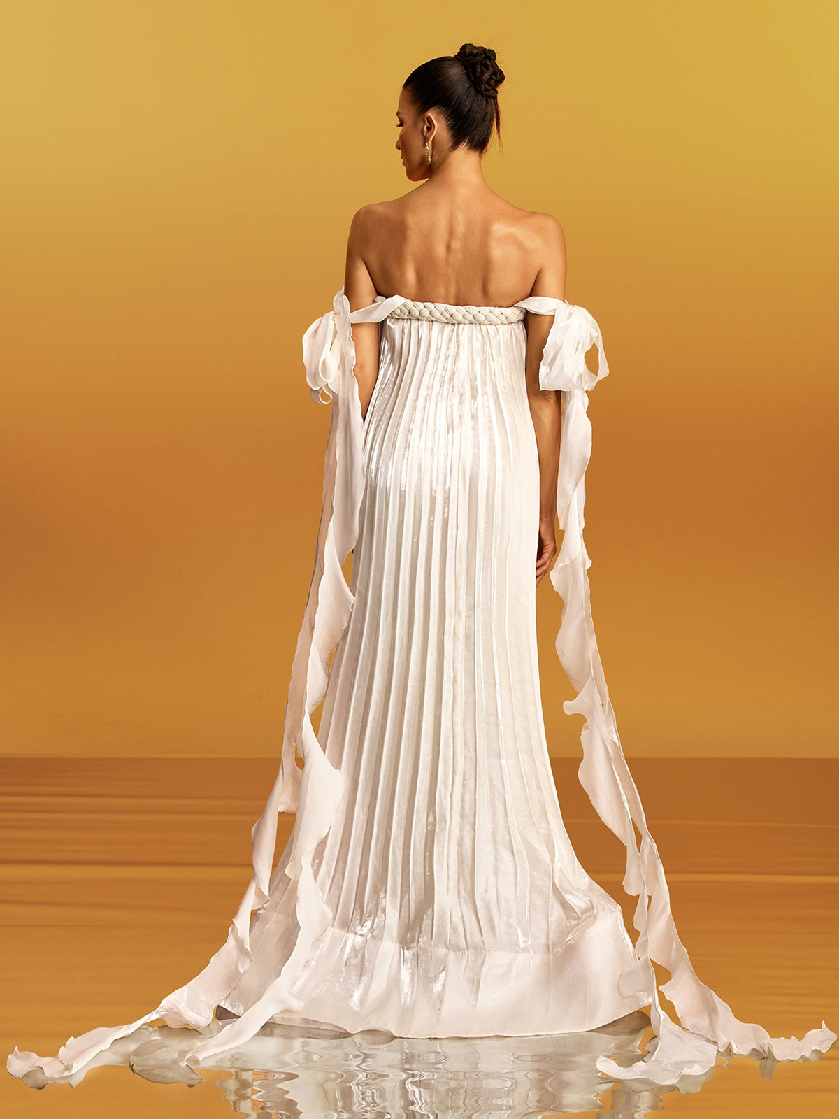 Off Shoulder Maxi Dress in Apricot