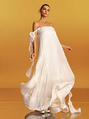 Off Shoulder Maxi Dress in Apricot