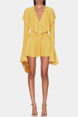 Ruffle Mini Dress - Yellow