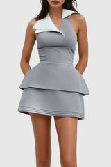 Halter Layered PinMini Dress