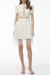 Sequin Mini Dress with Mesh Panels