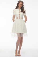 Sequin Mini Dress with Mesh Panels