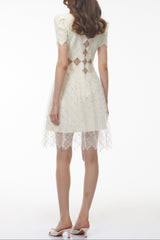 Sequin Mini Dress with Mesh Panels
