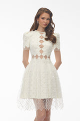Sequin Mini Dress with Mesh Panels