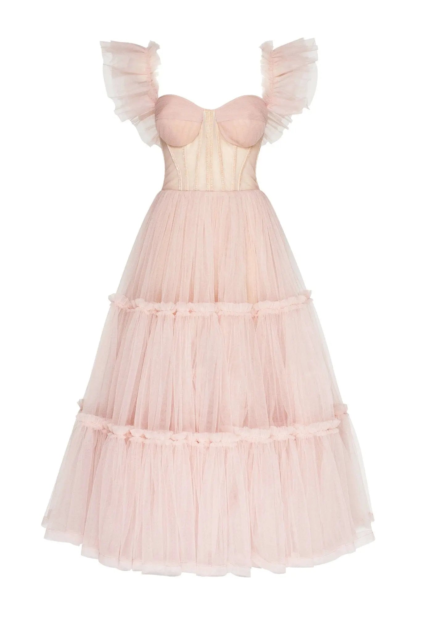 Rose Ruffled Midi Dress