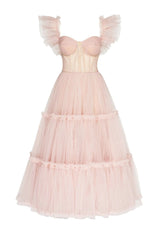 Rose Ruffled Midi Dress