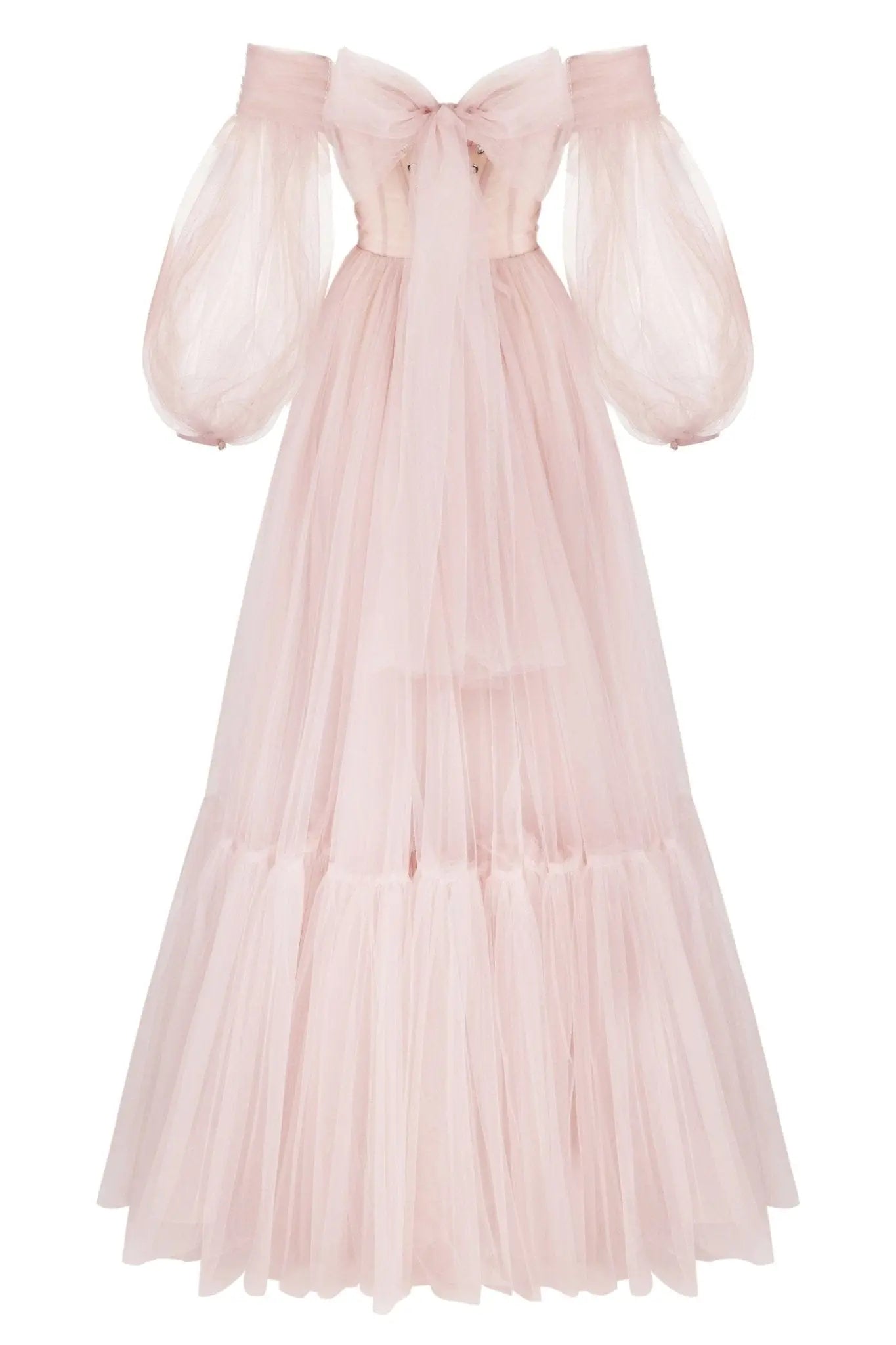 Rose Sheer Sleeves Maxi Dress