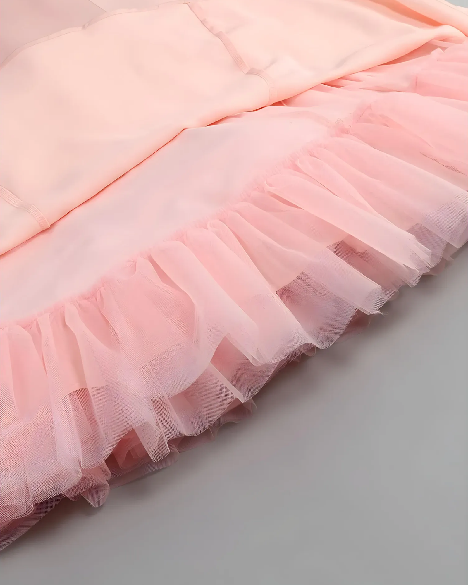 Satin Corset Layered A-Line Midi Dress - Baby Pink