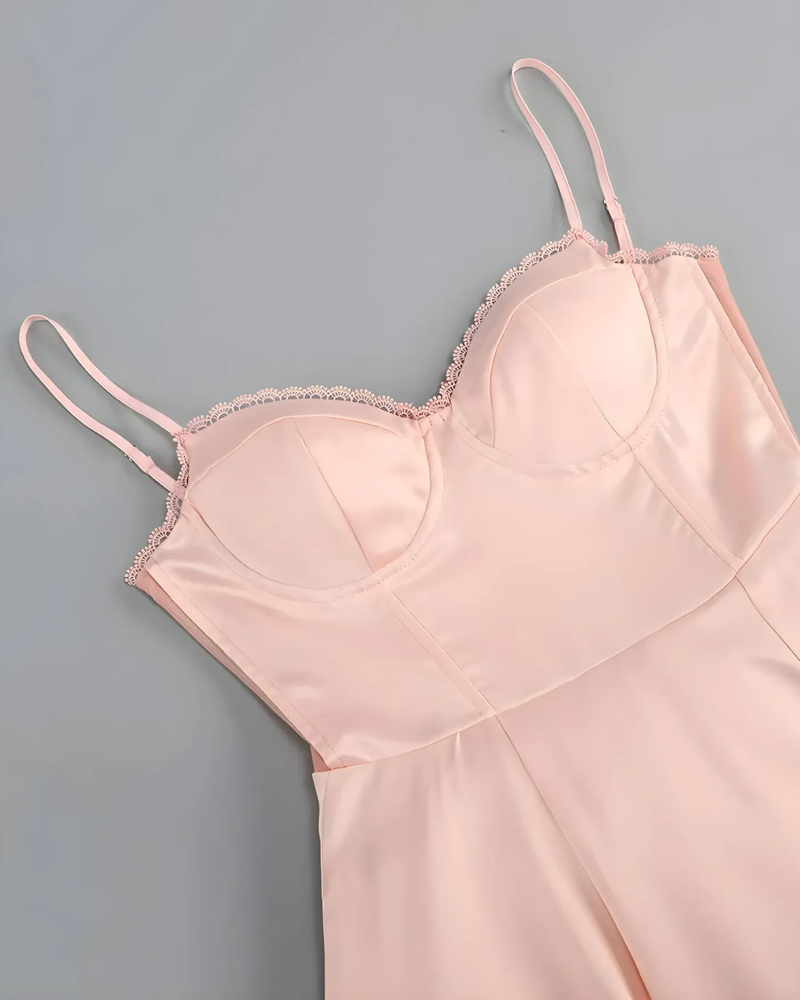 Satin Corset Layered A-Line Midi Dress - Baby Pink