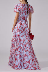 Floral printed Ruffle Maxi Dress