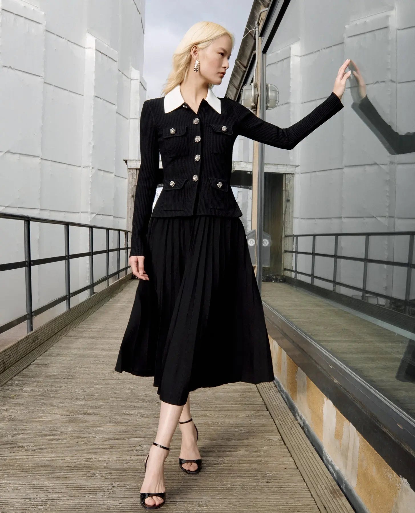 Black Knit Midi Dress