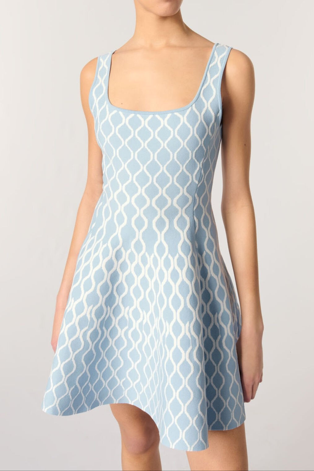 Patterned-Sleeveless Mini Dress