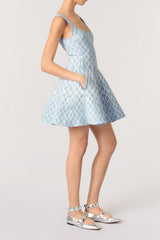 Patterned-Sleeveless Mini Dress