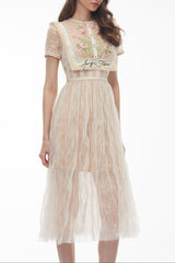 White Floral Embroidered Maxi Dress