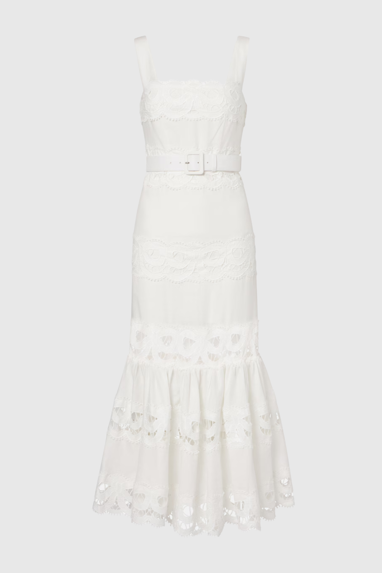 Lace Insert Midi Dress