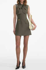 Green Twill Mini Dress