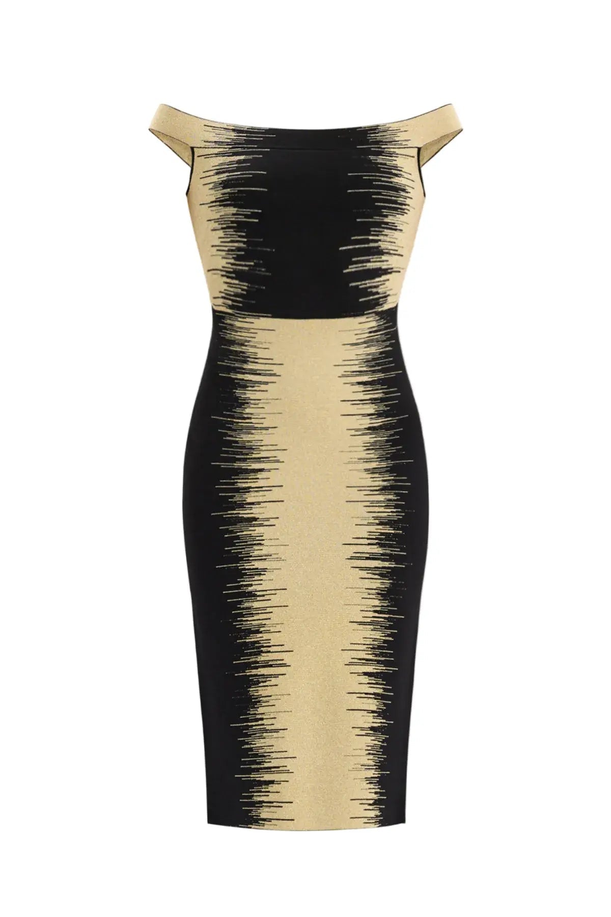 Off Shoulder Gradient Midi Bandage Dress