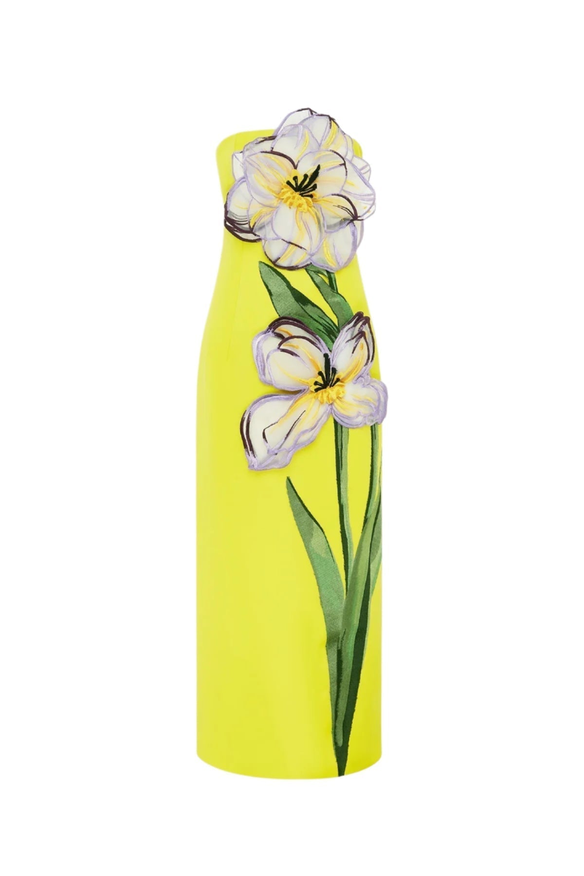 Floral Bustier Maxi Dress in Yellow