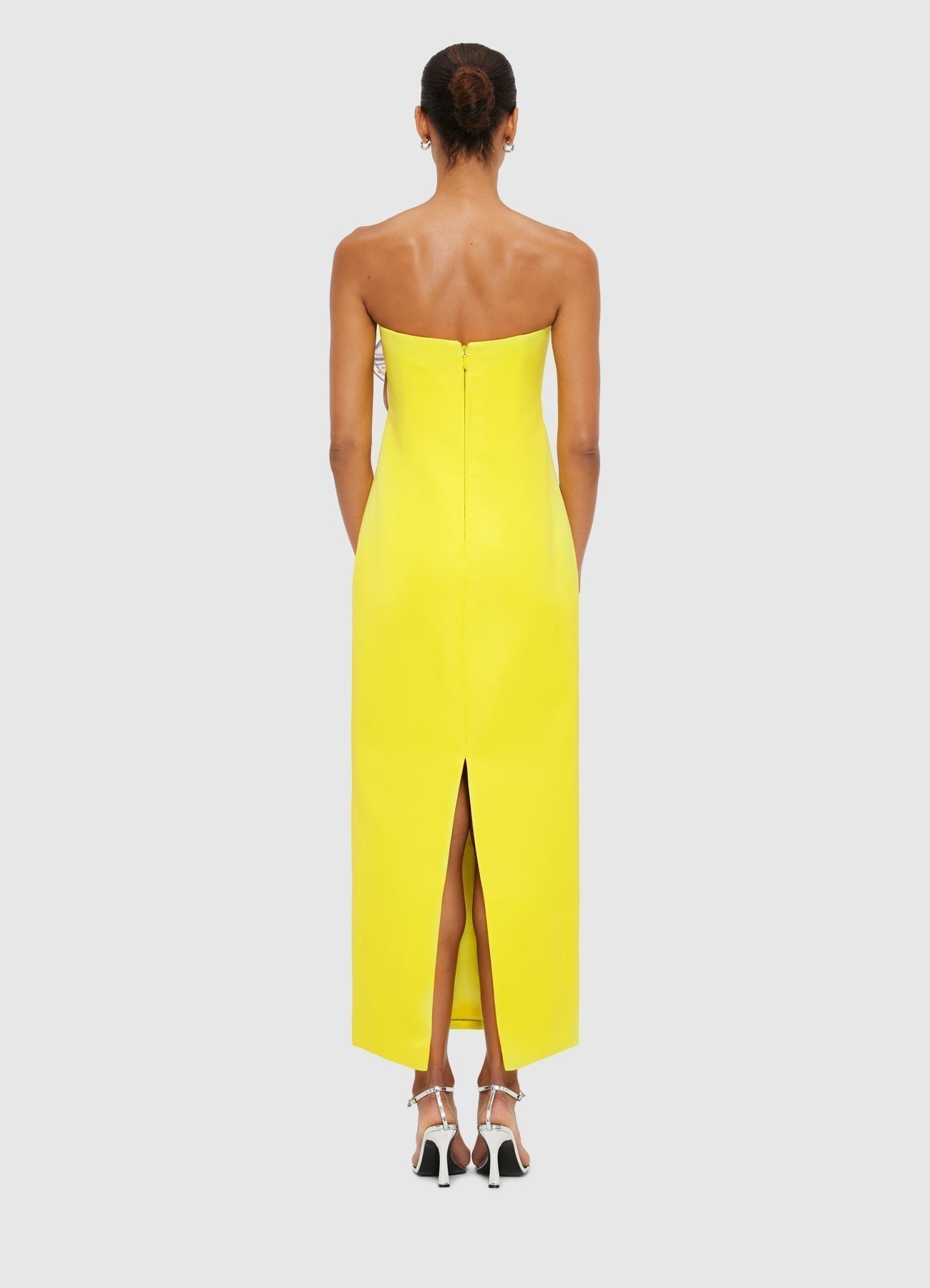 Floral Bustier Maxi Dress in Yellow