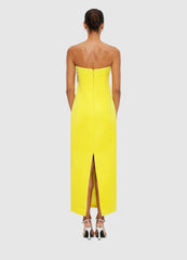 Floral Bustier Maxi Dress in Yellow