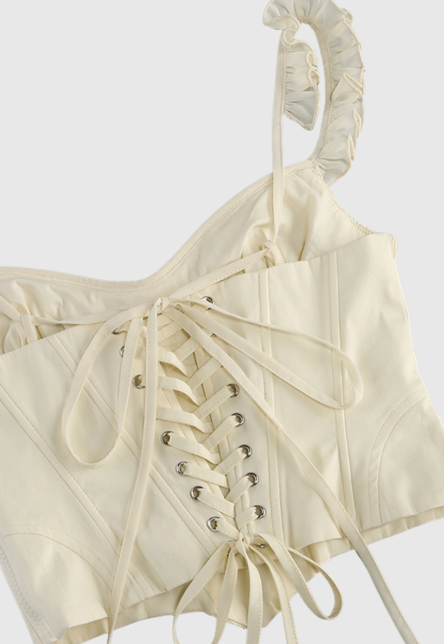 Corset Lace Up Ruffle Skirt Set
