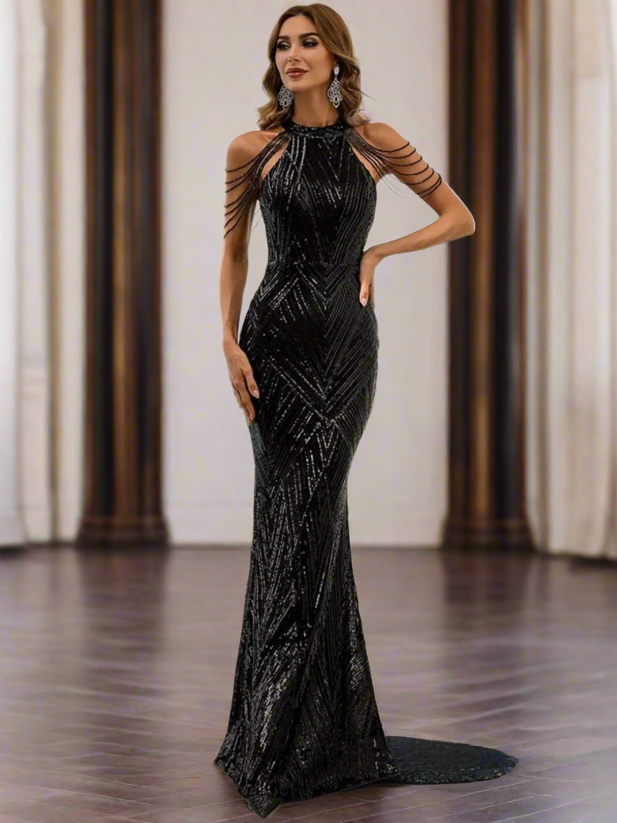 Sequin Chain Prom Dress