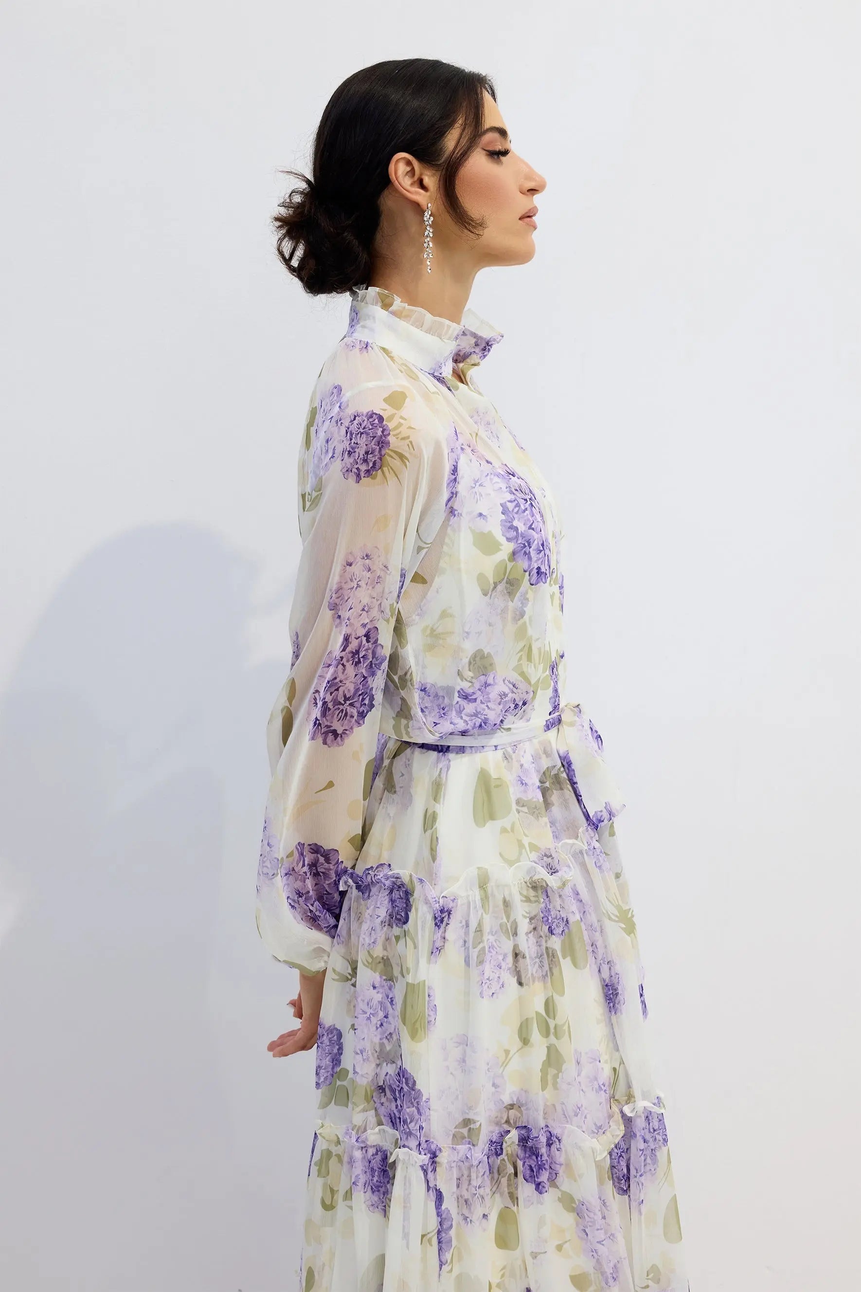 Floral Print Long Sleeve Maxi Dress