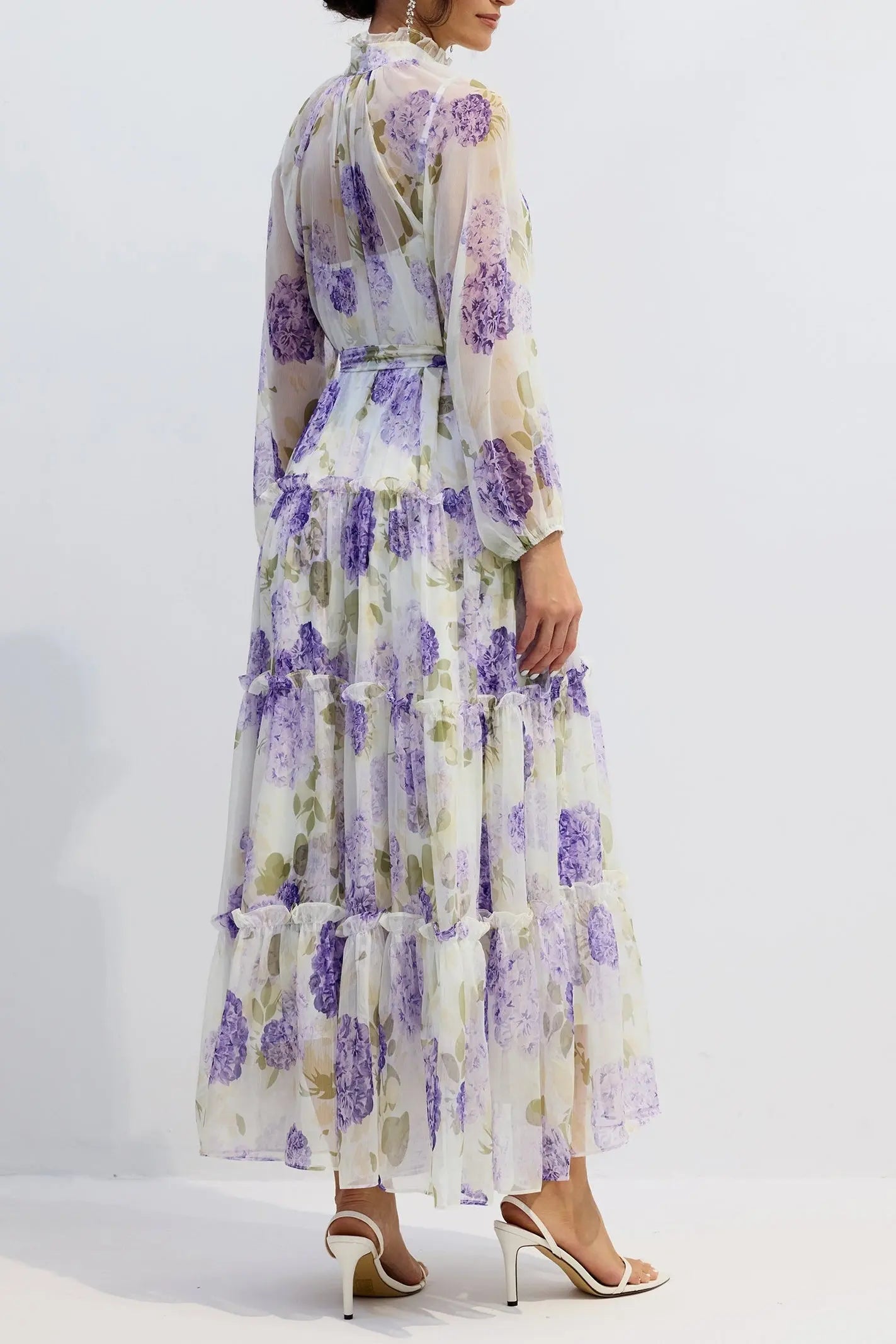 Floral Print Long Sleeve Maxi Dress