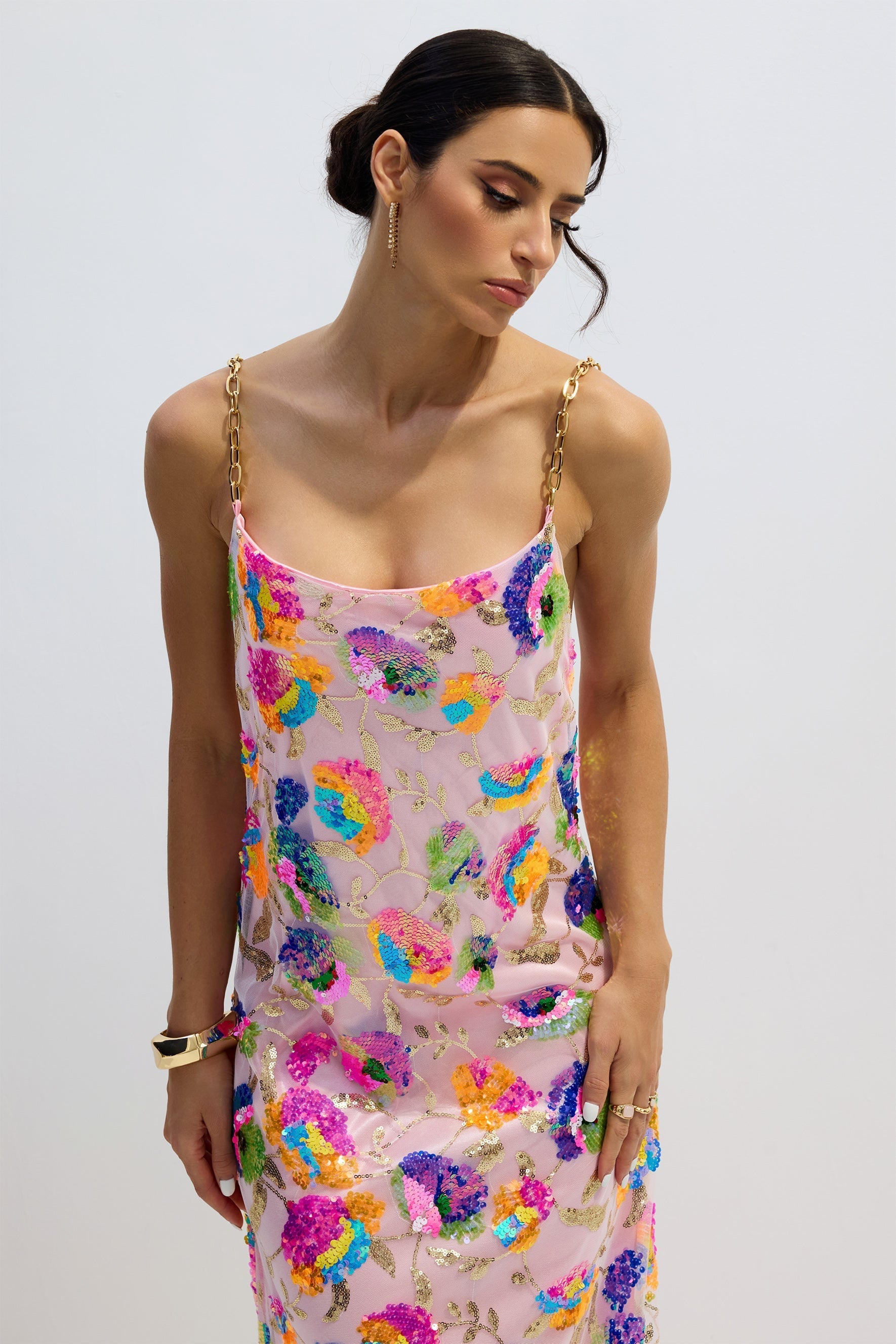 Embroidered Ses Backless Maxi Dress