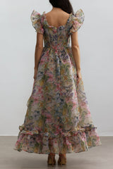 Print Ruffle Maxi Dress