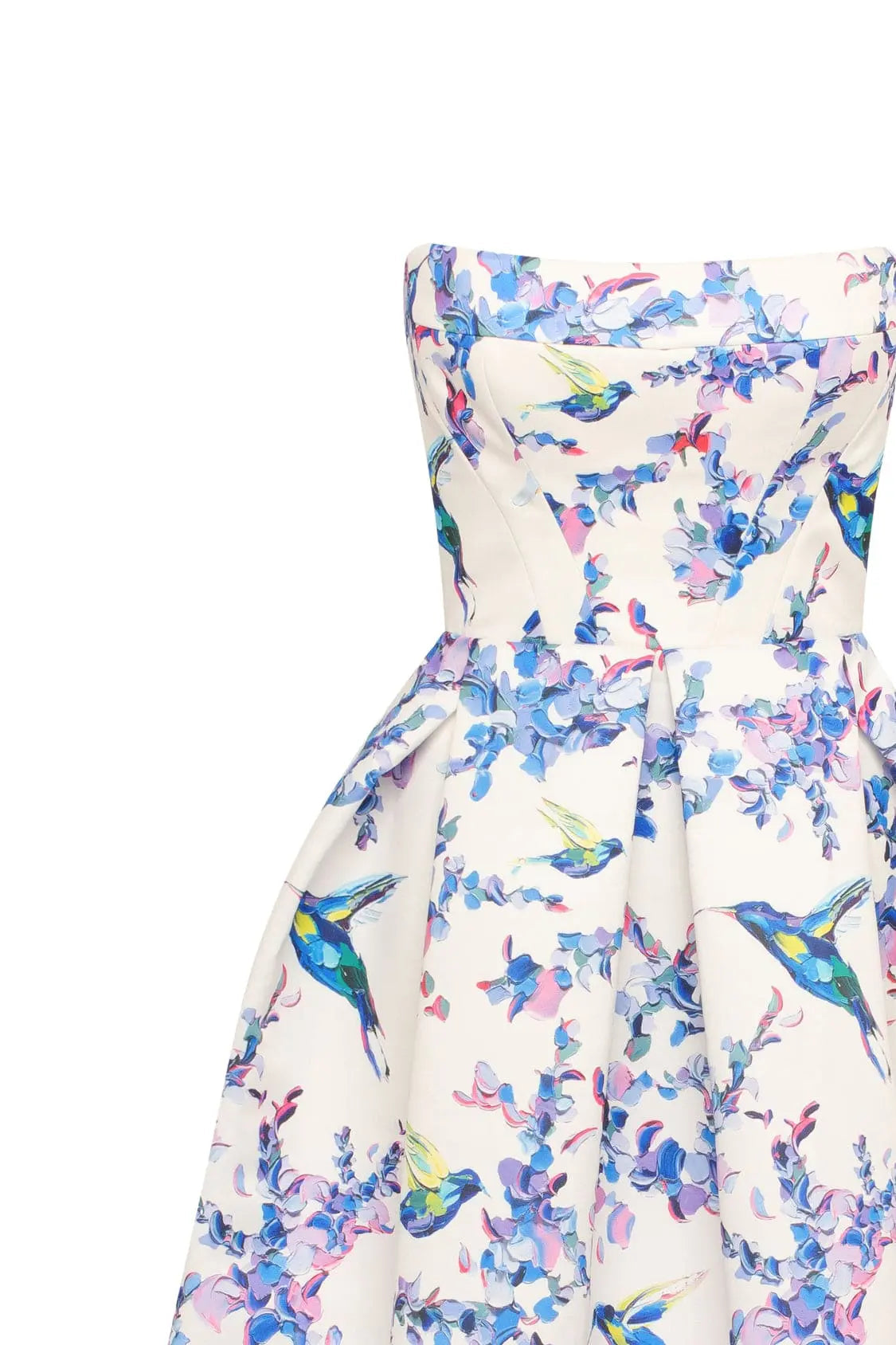 Midi Dress with Bird and Flower Print, Garden of Eden