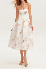 Pink Peony Corset Midi Dress, Garden of Eden