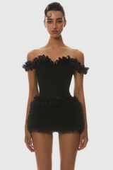 Off Shoulder Lace Up Corset