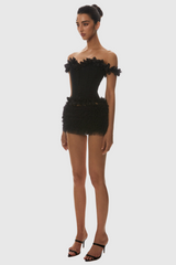 Off Shoulder Lace Up Corset