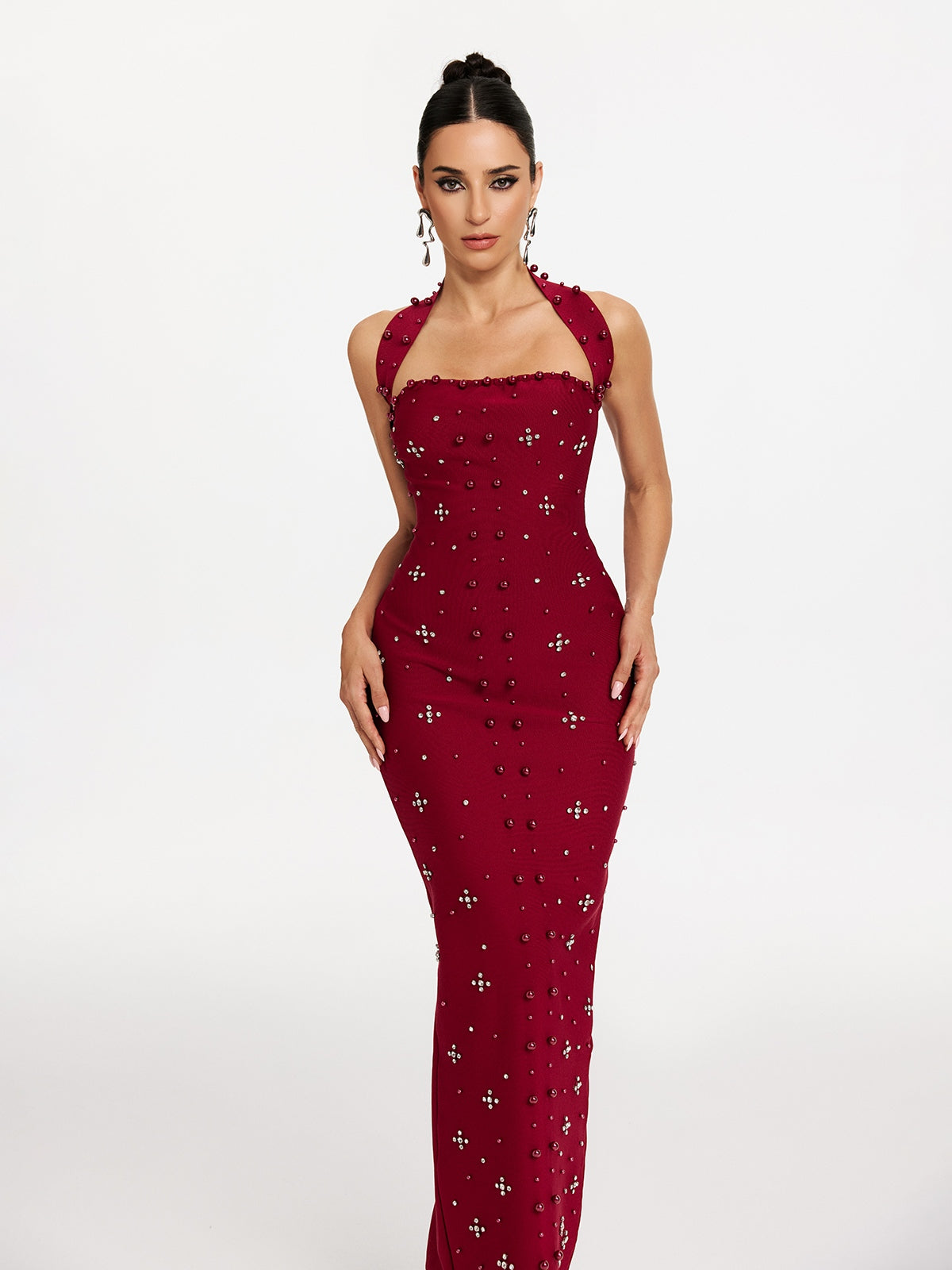 Bandage Midi Dress in Red