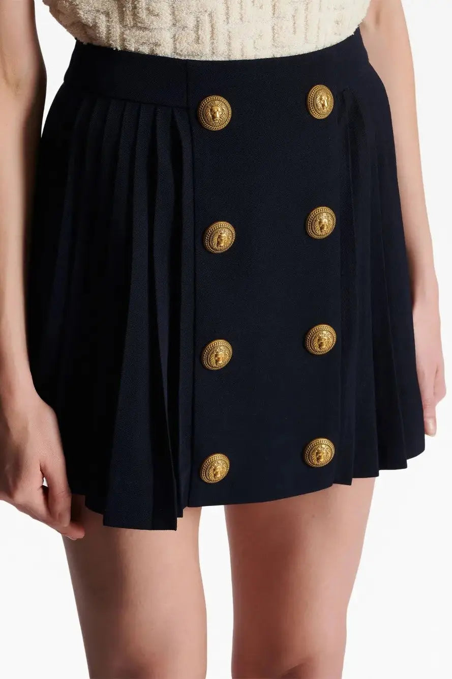 Gold Button Mini Skirt