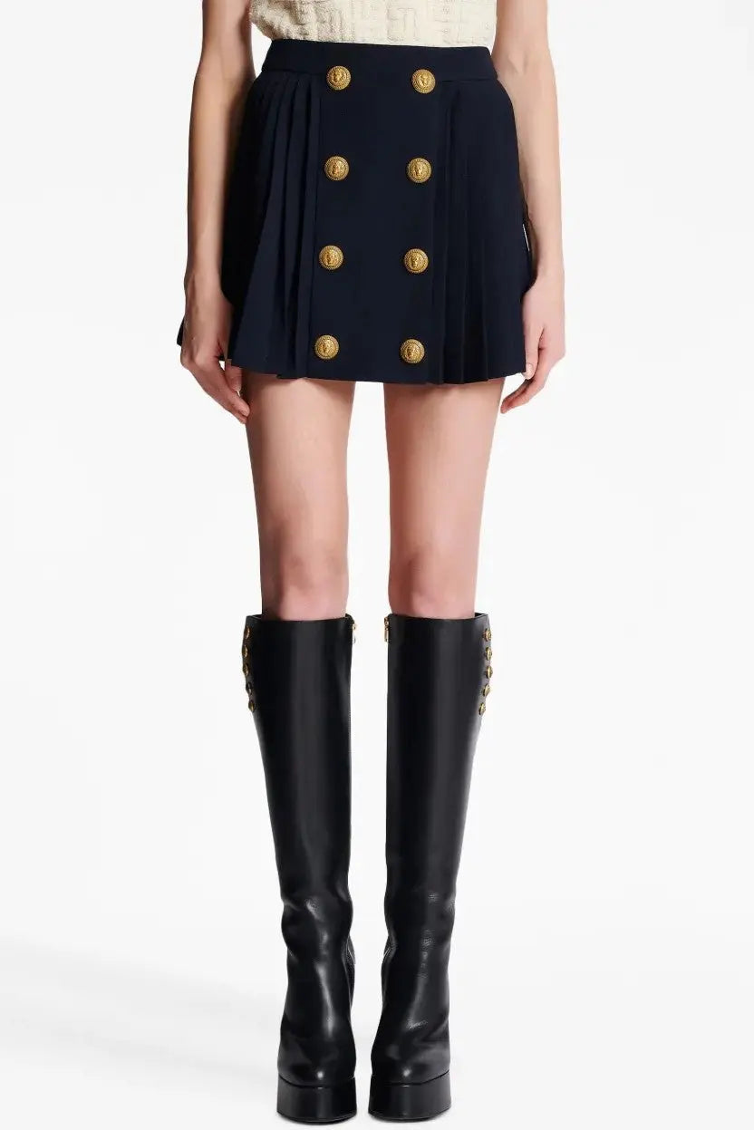 Gold Button Mini Skirt