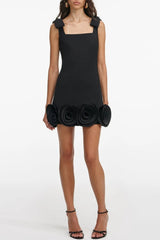 Floral Mini Dress - Black