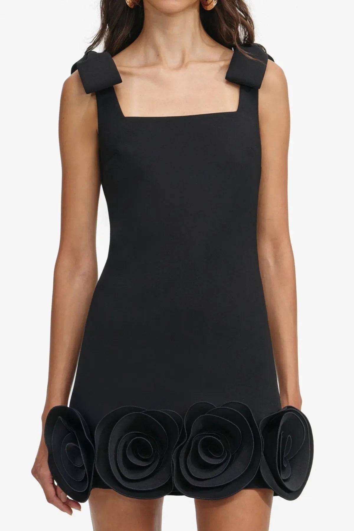 Floral Mini Dress - Black