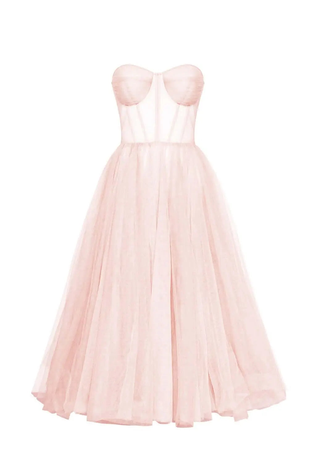 Rose Puffy Midi Dress