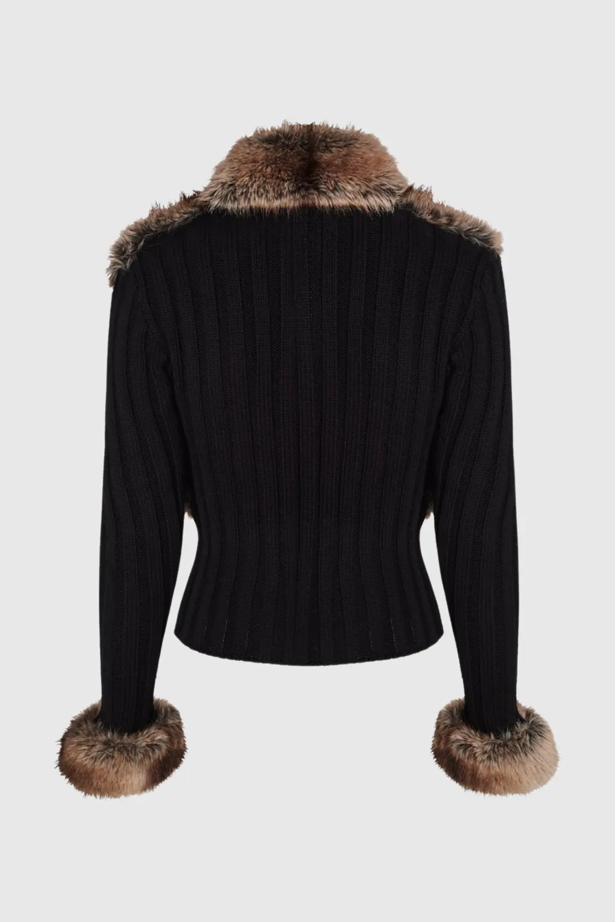 Faux Fur Knit Coat