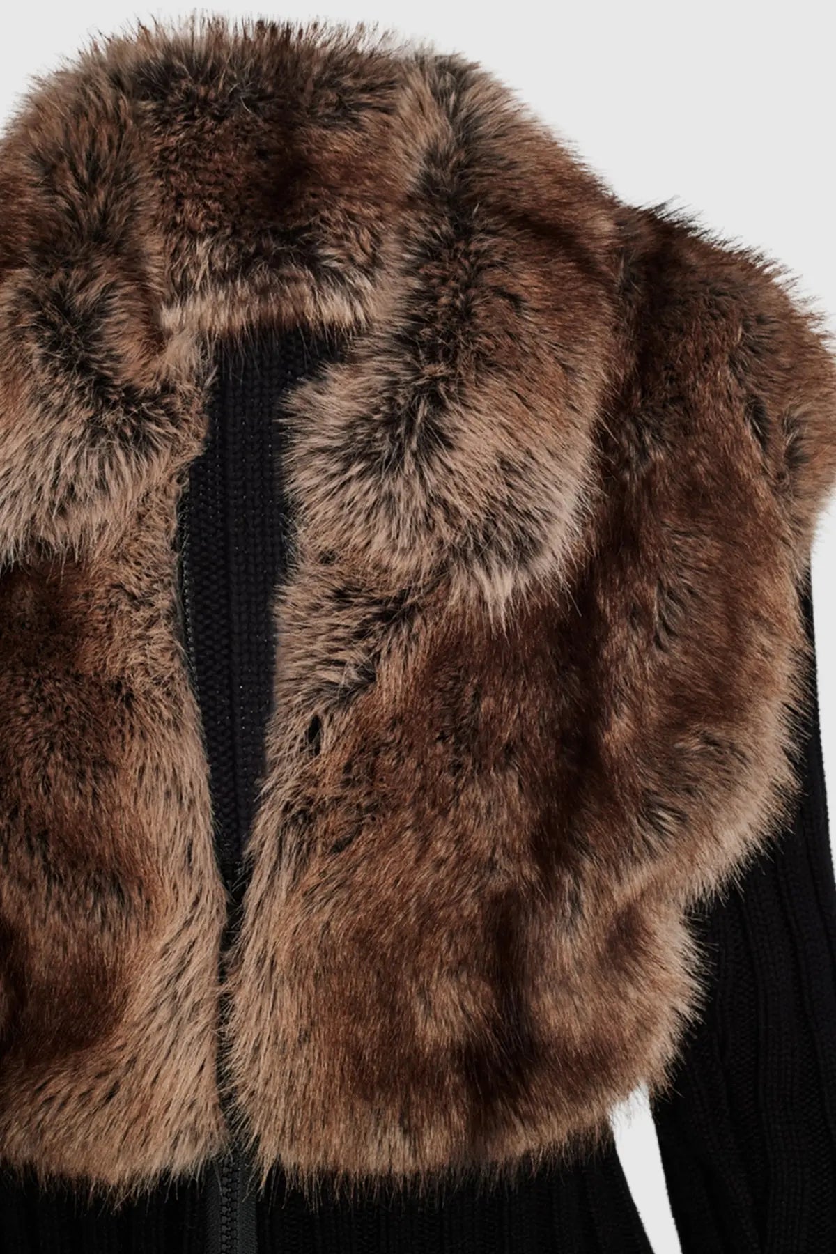Faux Fur Knit Coat