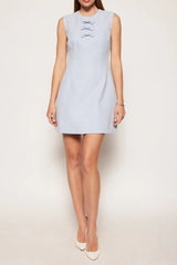 Embellished Sleeveless Mini Dress in Blue