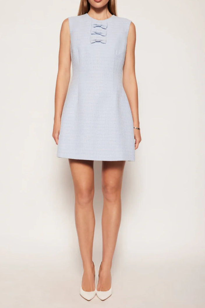 Embellished Sleeveless Mini Dress in Blue