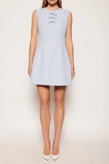 Embellished Sleeveless Mini Dress in Blue