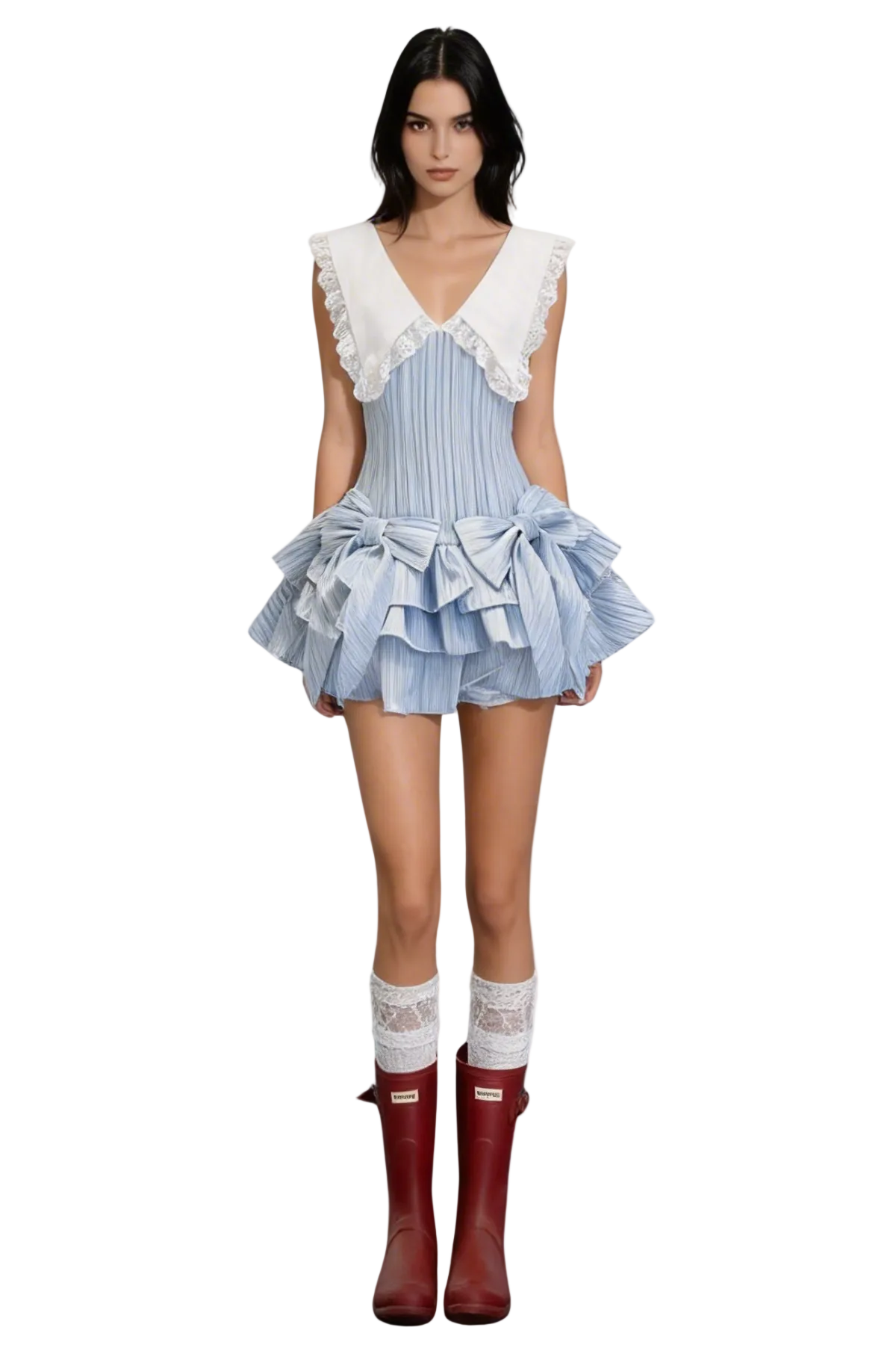 Puffy Mini Dress - Blue