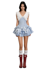 Puffy Mini Dress - Blue
