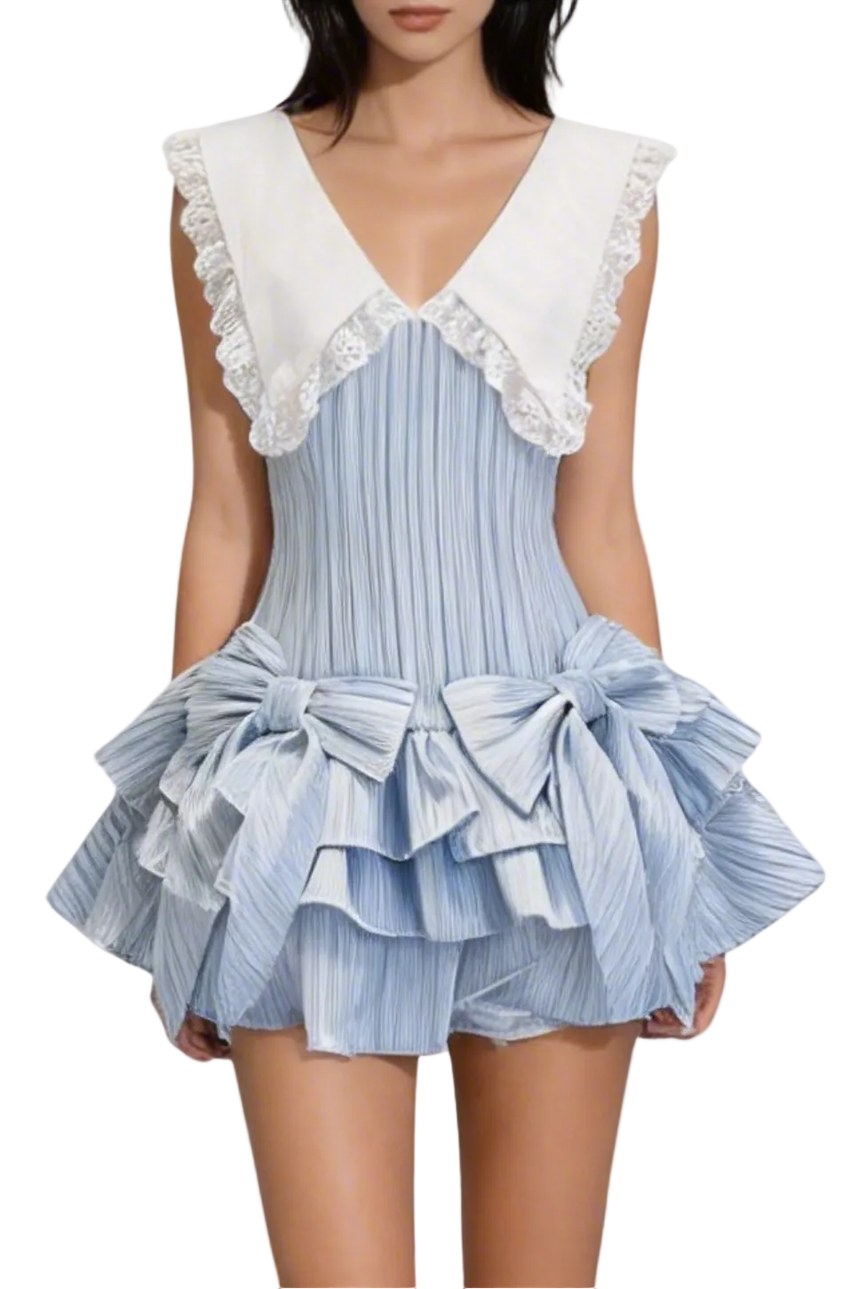Puffy Mini Dress - Blue