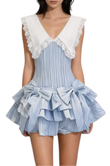 Puffy Mini Dress - Blue